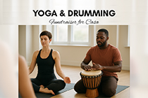 Yoga with Live Drumming fundraiser, Roots & Wings, events, workshops, yoga studio, Natick, MA